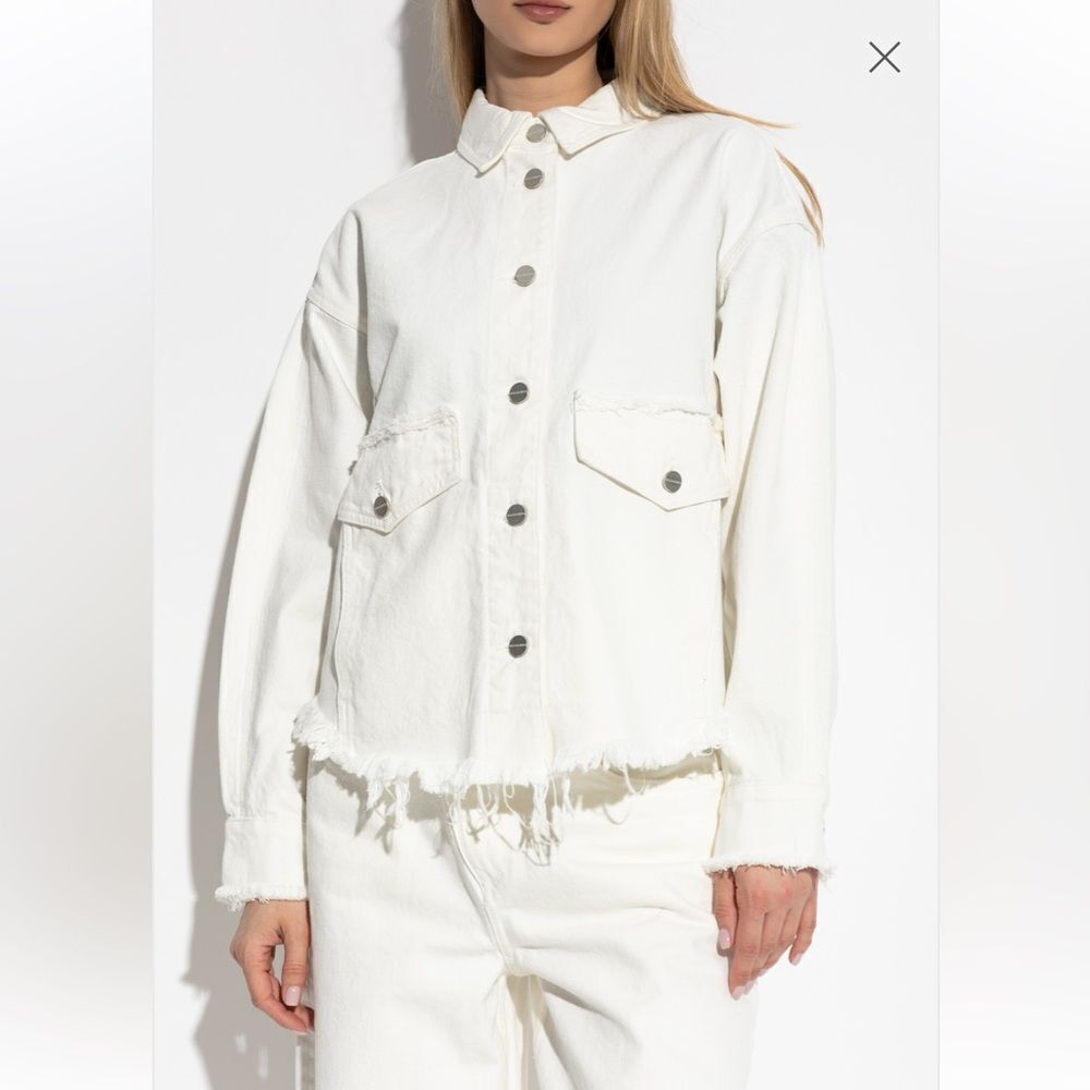 AllSaints Hettie Shacket Womens White Denim  Sz Small